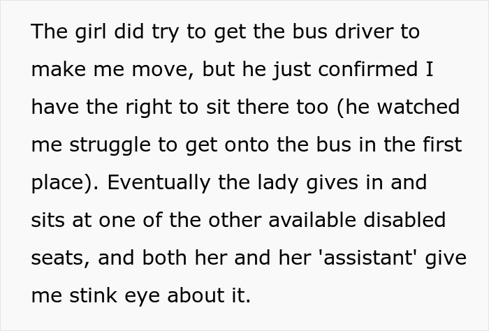 Teen Karen and old lady confront disabled man on bus as he firmly refuses to give up his seat despite pressure. Teen Karen and old lady confront disabled man on bus as he firmly refuses to give up his seat despite pressure.