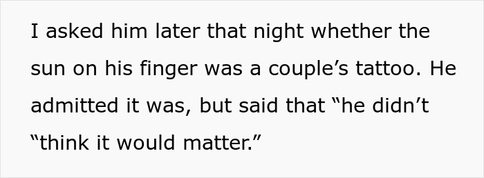 Woman couple showing matching tattoos on fingers symbolizing a past relationship with her boyfriend ex.