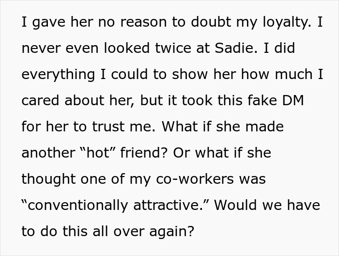 Text about a man&rsquo;s loyalty test in his relationship, causing him to rethink trust after a fake DM incident.