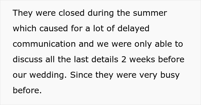 Wedding vendors failed to provide cupcakes for bride due to her allergy, causing last-minute issues before the wedding.