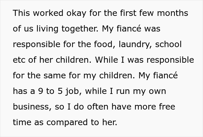 Text describing a guy refusing to be a step-father to fianc&eacute;e&rsquo;s children due to gift expectations and responsibilities.