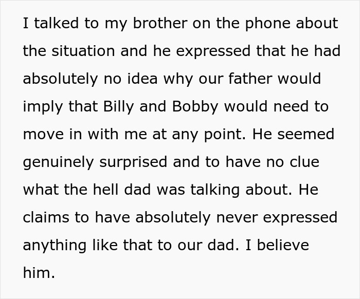 Text discussing a dad upset about daughter&rsquo;s home situation, causing confusion and worry about his true intentions.