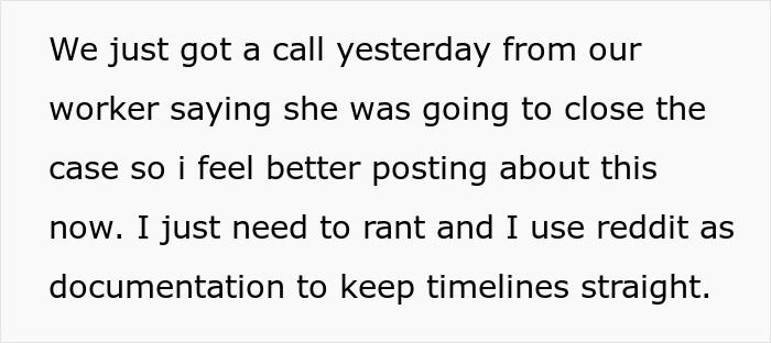 Text post describing a couple using Reddit to document timelines after banning toxic in-laws from visiting their newborn.