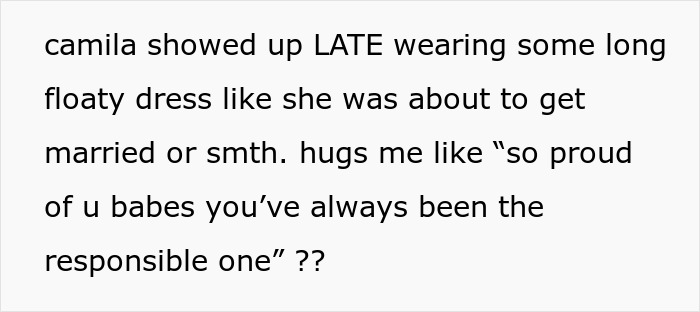 Teen&rsquo;s celebration disrupted by golden child cousin acting like the center of attention, leading to frustration and snapping.