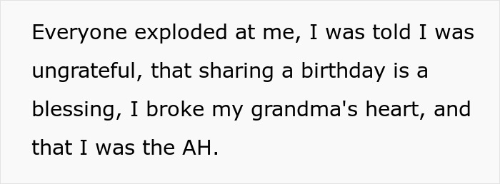 Teen vents about sharing a birthday with grandma, leading to aunt overhearing and causing family drama.