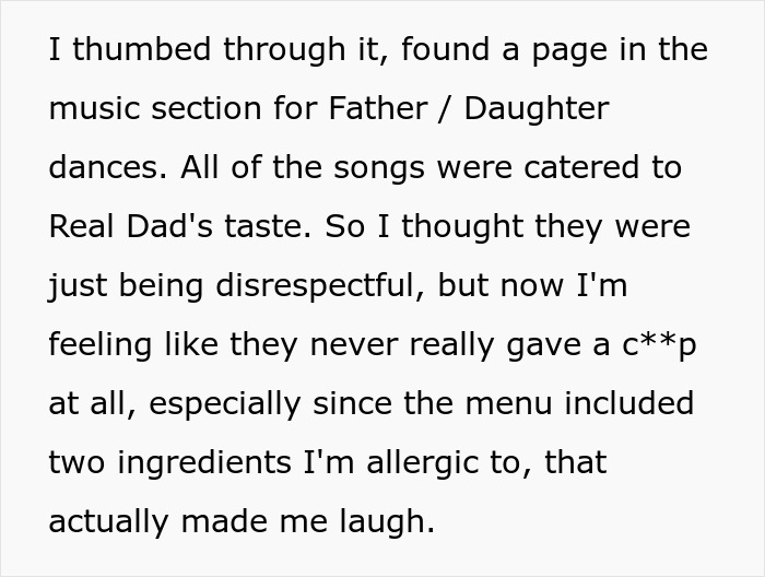 Text excerpt expressing feelings of a step-dad realizing his girlfriend and her daughter don't care about him.