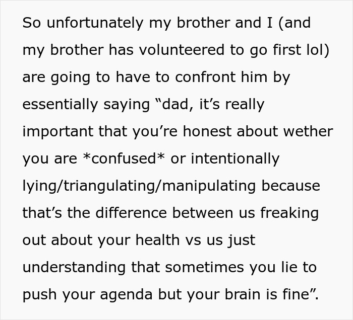 Text message discussing confronting dad about honesty and manipulation, reflecting daughter&rsquo;s home worries and dad upset situation.