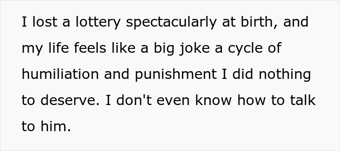 Alt text: Text expressing feelings of humiliation and pain after wife hears husband admit she&rsquo;s ugly in a difficult marriage situation.