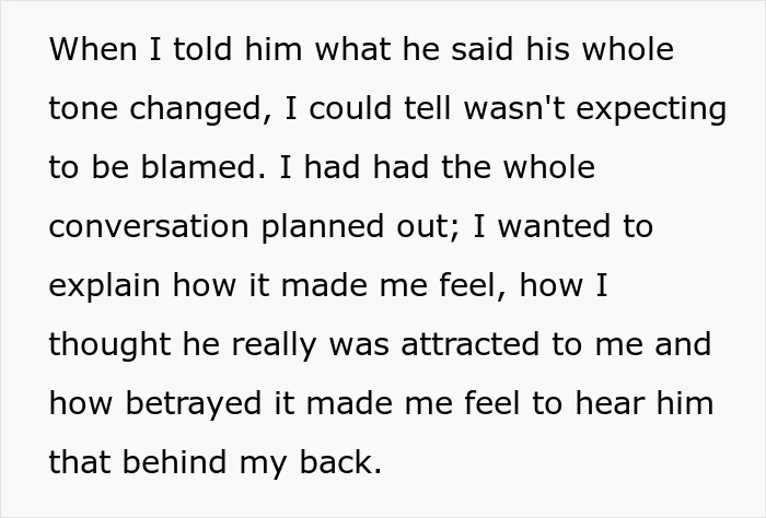 Text describing a wife&rsquo;s reaction after hearing her husband admit she&rsquo;s ugly, expressing feelings of betrayal and hurt.