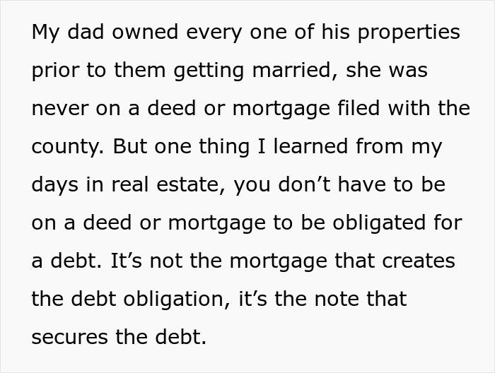 Text about real estate debt obligations, focusing on mortgage notes and financial responsibility in property ownership.