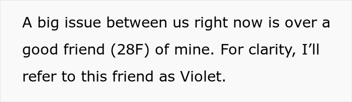 Text discussing a big issue about a boyfriend reconsidering the relationship due to a trip with a female friend.