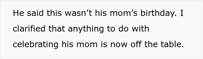 Text about MIL ruining birthday by being a no-show, leading DIL to refuse celebrating in their house again. Text about MIL ruining birthday by being a no-show, leading DIL to refuse celebrating in their house again.