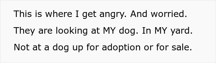 Alt text: Angry owner upset as elderly lady allegedly plans to steal neighbor&rsquo;s doggo from her yard.