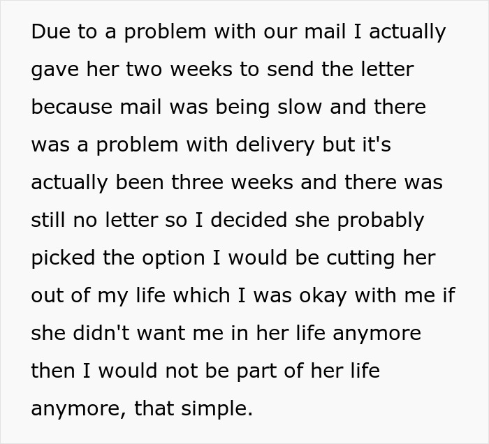 Text excerpt about teen torn about continuing to see biological mom, feeling like a second-rate child due to treatment. Text excerpt about teen torn about continuing to see biological mom, feeling like a second-rate child due to treatment.