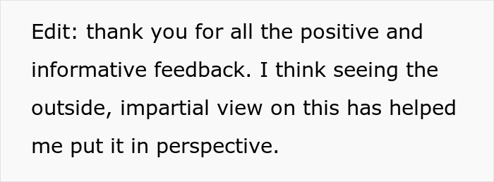 Text message expressing gratitude for positive feedback and gaining perspective on refusing donate liver lawsuit.
