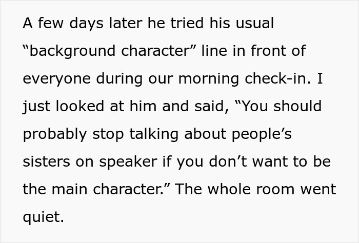 Office meeting where a man&rsquo;s quiet work shifts as gossip sparks unexpected drama among colleagues.