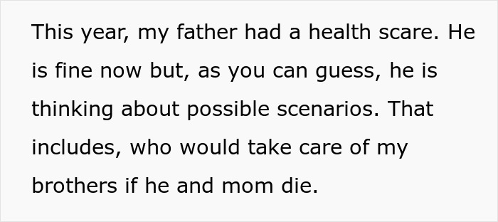 Parents beg son to care for disabled brother after they are gone as sister is furious over his refusal.