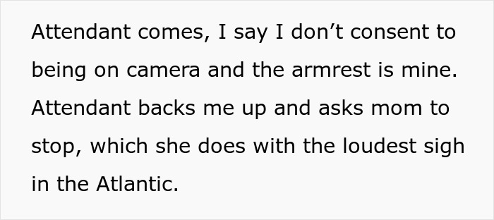 Flight attendant supports woman refusing to swap plane seat as rude family tries to bully her on the plane.
