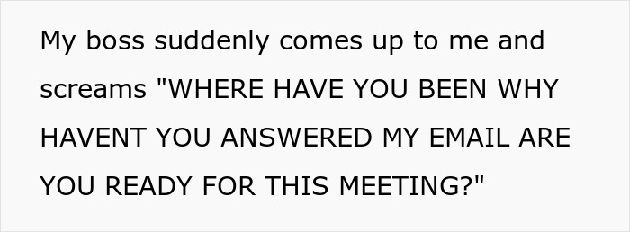 Text showing a boss livid that their employee didn&rsquo;t check their email while taking public transit to work.