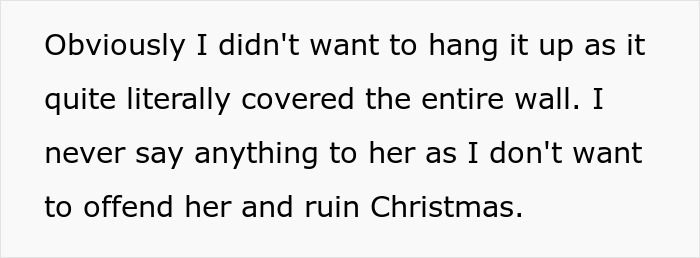 Text excerpt showing a man explaining why he avoided hanging up a large photo to not offend his sister during Christmas, related to man trolling sis with kid&rsquo;s photos.