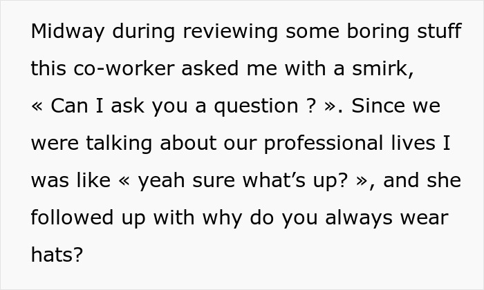 Alt text: Guy asks coworker why she wears makeup daily during work discussion, sparking online debate about makeup and professionalism