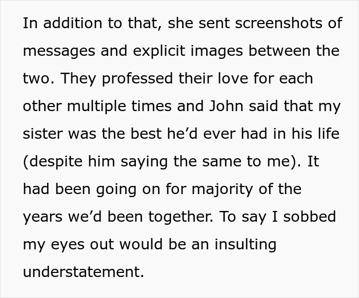 Text describing a woman’s life turned upside down by a petty sister who chose to ruin her instead of seeking therapy. Text describing a woman’s life turned upside down by a petty sister who chose to ruin her instead of seeking therapy.