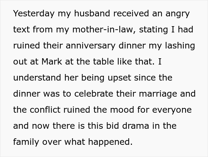 Wife confronts BIL over racist slurs during dinner, causing tension and MIL blaming her for ruining the evening.