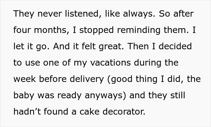 Woman takes revenge on bakery manager by delivering the perfectly delicious icing on the cake in a clever way.