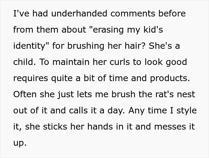 Alt text: Mom faces backlash from woke folks for whitewashing after brushing her biracial daughter&rsquo;s curls.