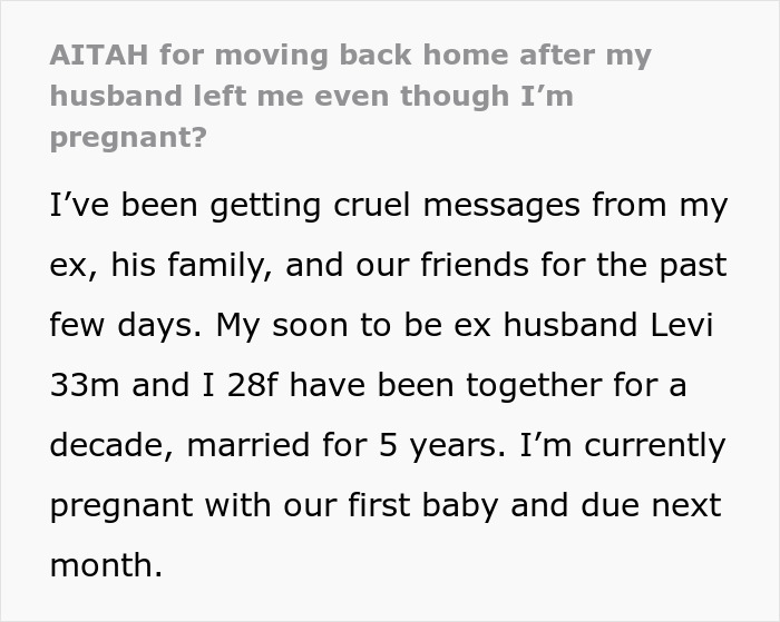 Pregnant wife faces cruel messages from heartless ex furious after she wants to move back home following sudden breakup. Pregnant wife faces cruel messages from heartless ex furious after she wants to move back home following sudden breakup.