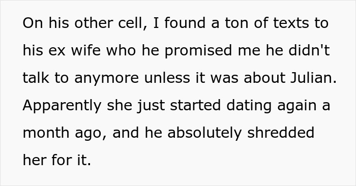Text message revealing a woman bumps into boyfriend&rsquo;s grown son and receives an unexpected wake-up call about his ex-wife.