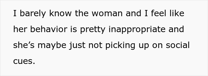 Text about a mom of 4 upsetting group activities by bringing her kids, leading to a neighbor stopping invites.