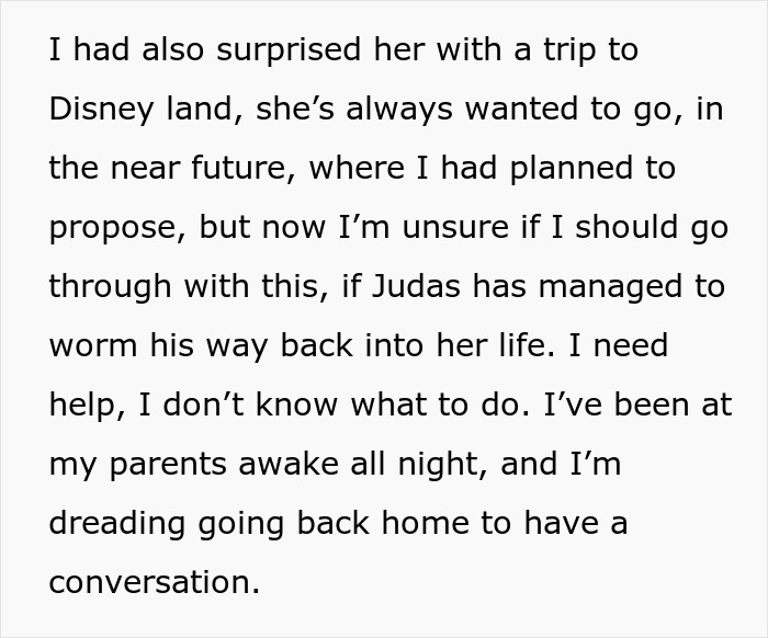 Man worries about best man after discovering ex-wife&rsquo;s affair, fearing he may target his current girlfriend too.