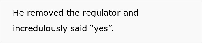 Text on a plain white background stating a man removed a regulator and said yes, related to lady wrongly trying to save elite military diver.