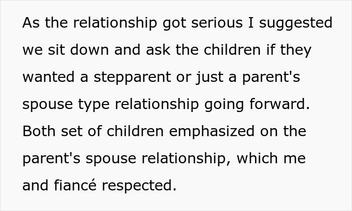 Text discussing a guy refusing to be a step-father, focusing on stepparent and parent's spouse relationship preferences.