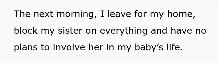 Pregnant woman decides to go no-contact with sister after a Thanksgiving disaster and blocking her on all platforms.