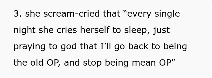 Text excerpt showing a new mom confronting MIL about unhinged behavior causing emotional distress.
