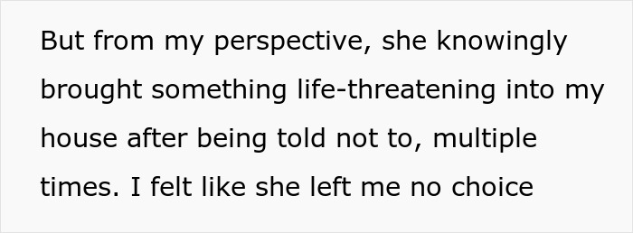 Text on screen discussing a life-threatening situation caused by a monster-in-law putting the daughter-in-law&rsquo;s life in danger.