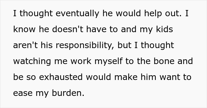 Text excerpt about a girlfriend working hard while her millionaire boyfriend refuses to help financially, causing burden and exhaustion. Text excerpt about a girlfriend working hard while her millionaire boyfriend refuses to help financially, causing burden and exhaustion.