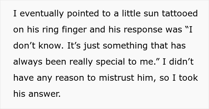 Woman couple showing a small sun tattoo on boyfriend&rsquo;s ring finger, reflecting a special meaning between them.