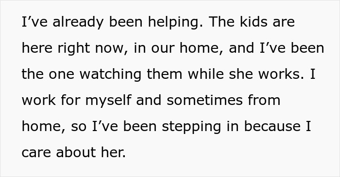 Text about woman saving niblings from foster care and boyfriend rethinking their future while caring at home.