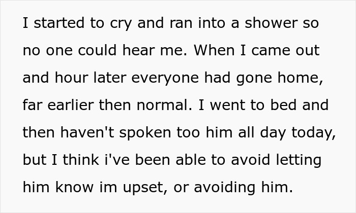 Alt text: Emotional reaction of wife after hearing husband admit she is ugly, expressing feelings of hurt and avoidance.