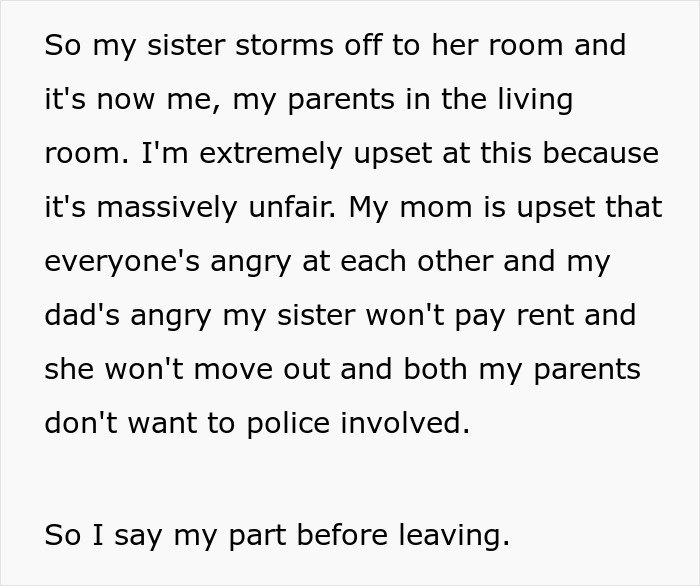 Sibling refuses to keep paying rent to parents after discovering sister lives rent free, causing family conflict.