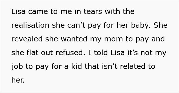 Text message about a woman realizing she can&rsquo;t afford her miracle baby and asking her half-brother to adopt.