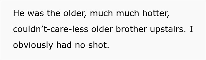 Text excerpt from story about a woman staging her apartment to impress a guy, revealing feelings at their wedding.