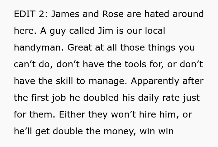 Text excerpt discussing a man turning on Karen mode with neighbors who think the whole block belongs to them.