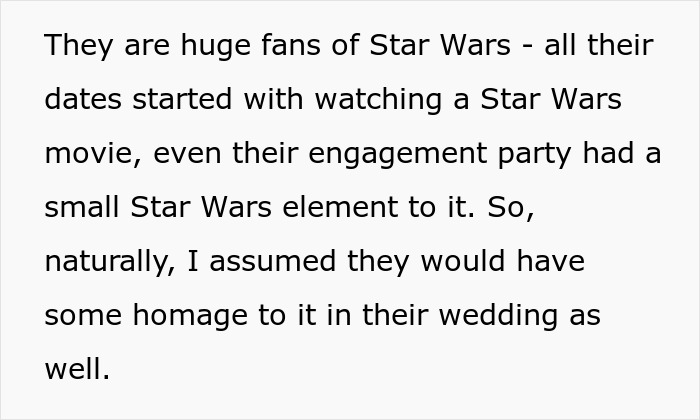 Couple who are huge Star Wars fans plan a wedding with Star Wars elements and homage throughout the event details.