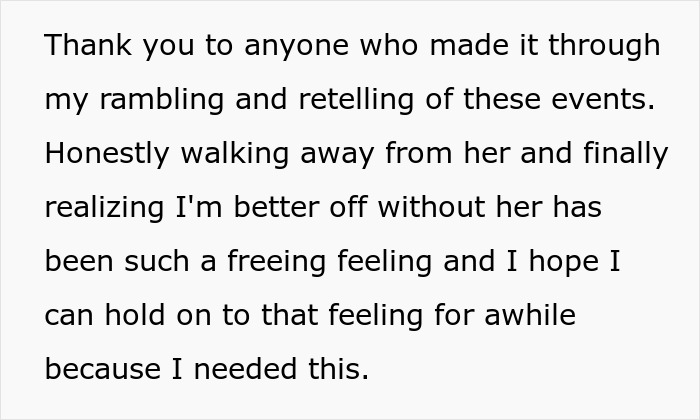 Text expressing gratitude for overcoming a cheating ex and finding peace after calling her baby lie bluff.