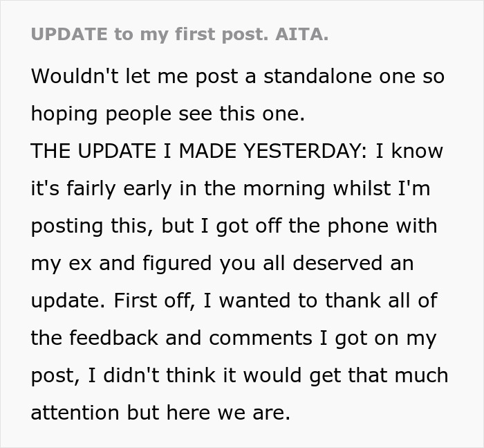 Text update on relationship conflict, sharing feedback after kicking out girlfriend and her son for inviting criminal ex secretly.