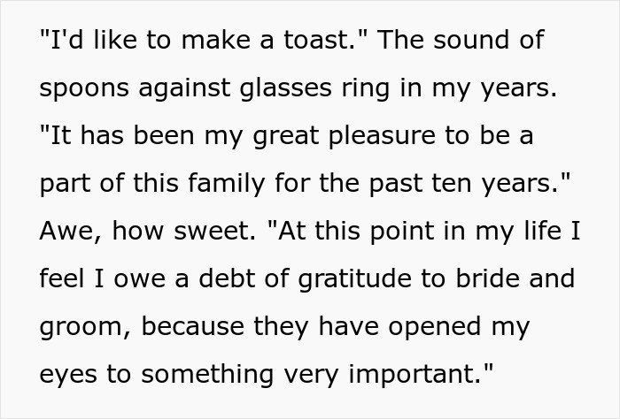 Step-dad gives heartbreaking speech, realizing girlfriend and her daughter show no care or gratitude toward him.